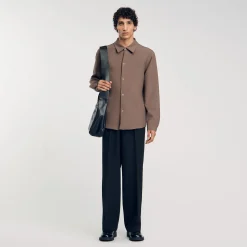 Homme SANDRO Chemise En Jersey à Manches Longues