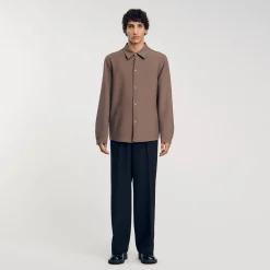 Homme SANDRO Chemise En Jersey à Manches Longues