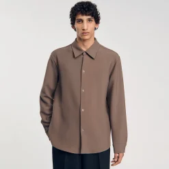 Homme SANDRO Chemise En Jersey à Manches Longues