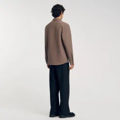 Homme SANDRO Chemise En Jersey à Manches Longues