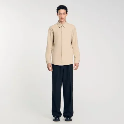 Homme SANDRO Chemise En Jersey à Manches Longues