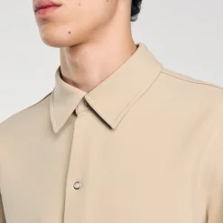 Homme SANDRO Chemise En Jersey à Manches Longues