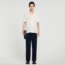 Homme SANDRO Chemise En Maille à Fleurs