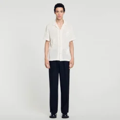 Homme SANDRO Chemise En Maille à Fleurs
