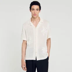 Homme SANDRO Chemise En Maille à Fleurs