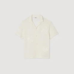 Homme SANDRO Chemise En Maille à Fleurs