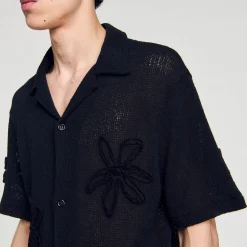 Homme SANDRO Chemise En Maille à Fleurs