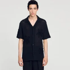 Homme SANDRO Chemise En Maille à Fleurs