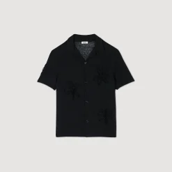 Homme SANDRO Chemise En Maille à Fleurs
