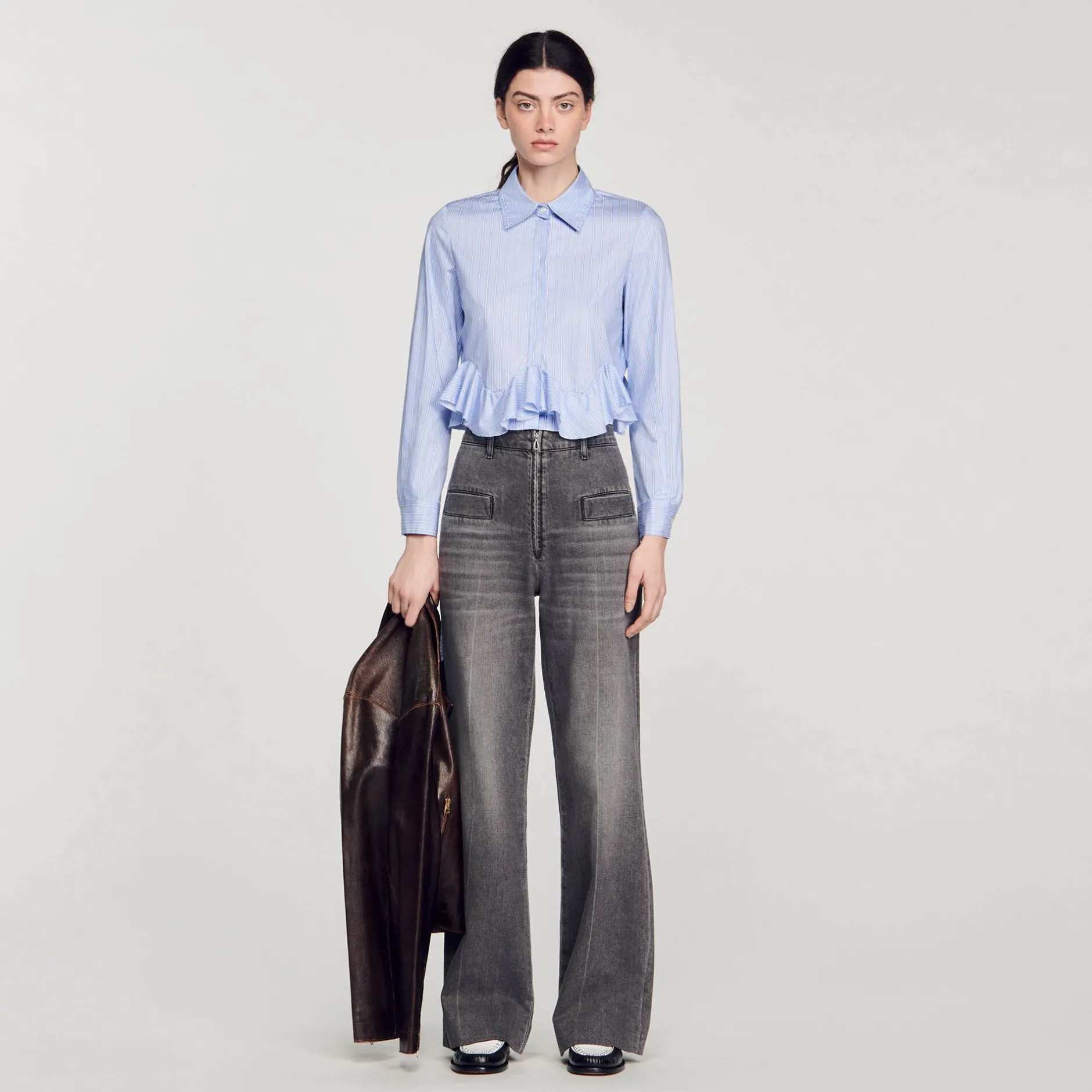 Femme SANDRO Chemise En Popeline Rayée