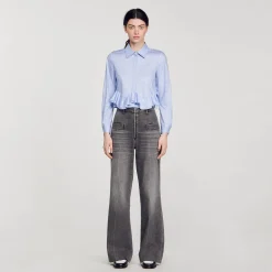 Femme SANDRO Chemise En Popeline Rayée