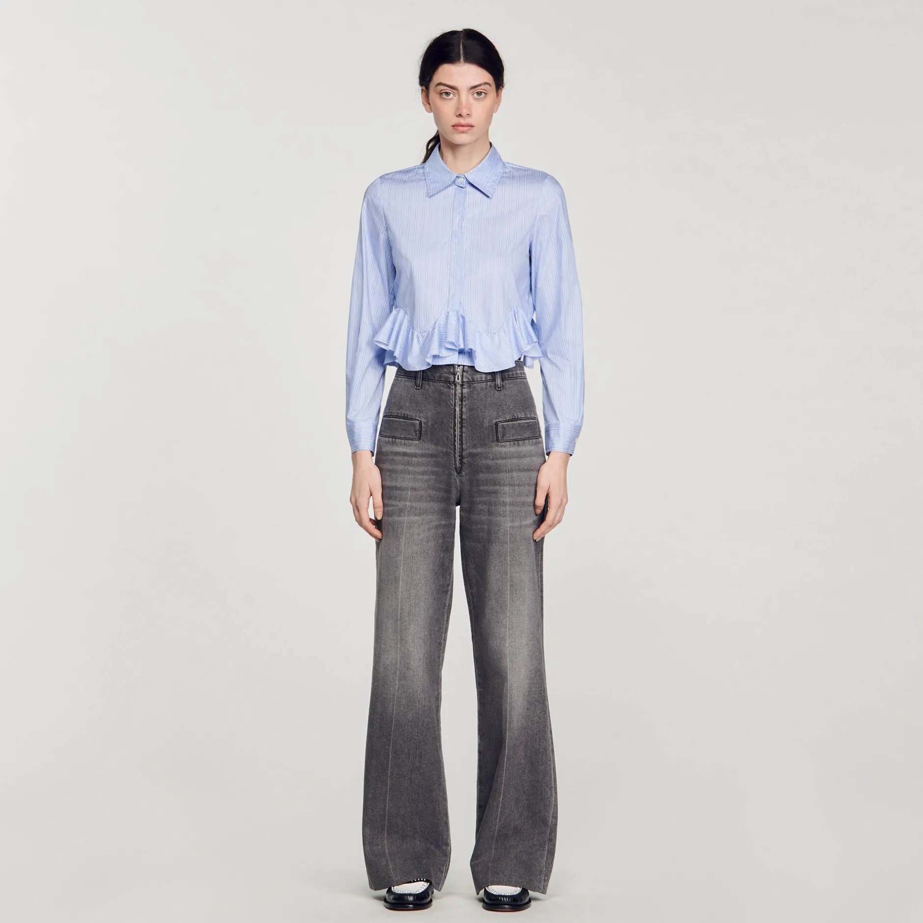 Femme SANDRO Chemise En Popeline Rayée