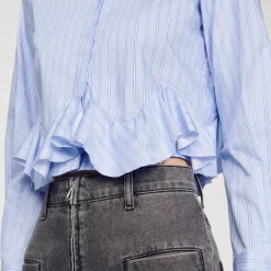 Femme SANDRO Chemise En Popeline Rayée