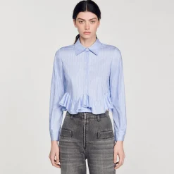 Femme SANDRO Chemise En Popeline Rayée