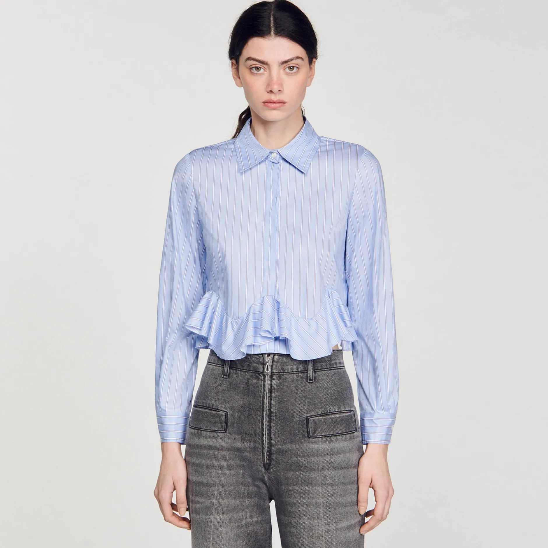 Femme SANDRO Chemise En Popeline Rayée