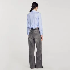 Femme SANDRO Chemise En Popeline Rayée