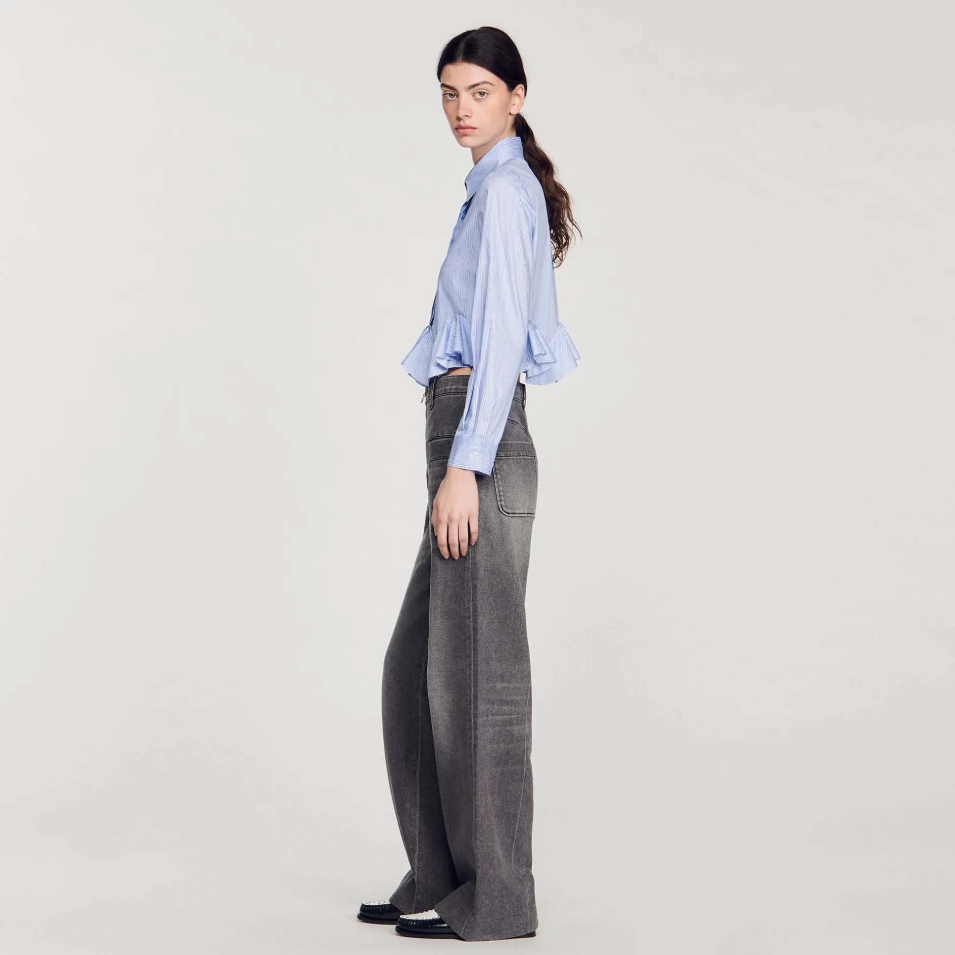 Femme SANDRO Chemise En Popeline Rayée