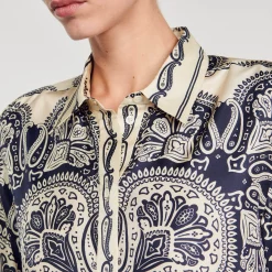 Femme SANDRO Chemise En Soie Imprimée