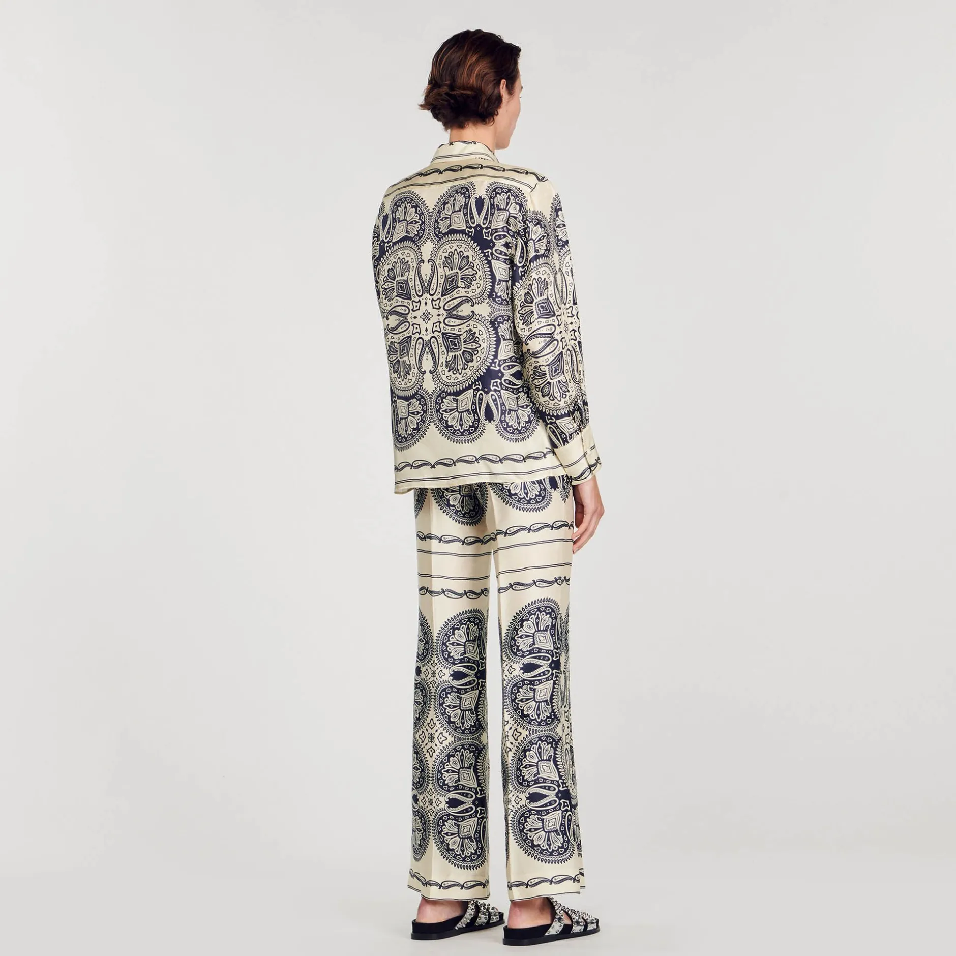 Femme SANDRO Chemise En Soie Imprimée