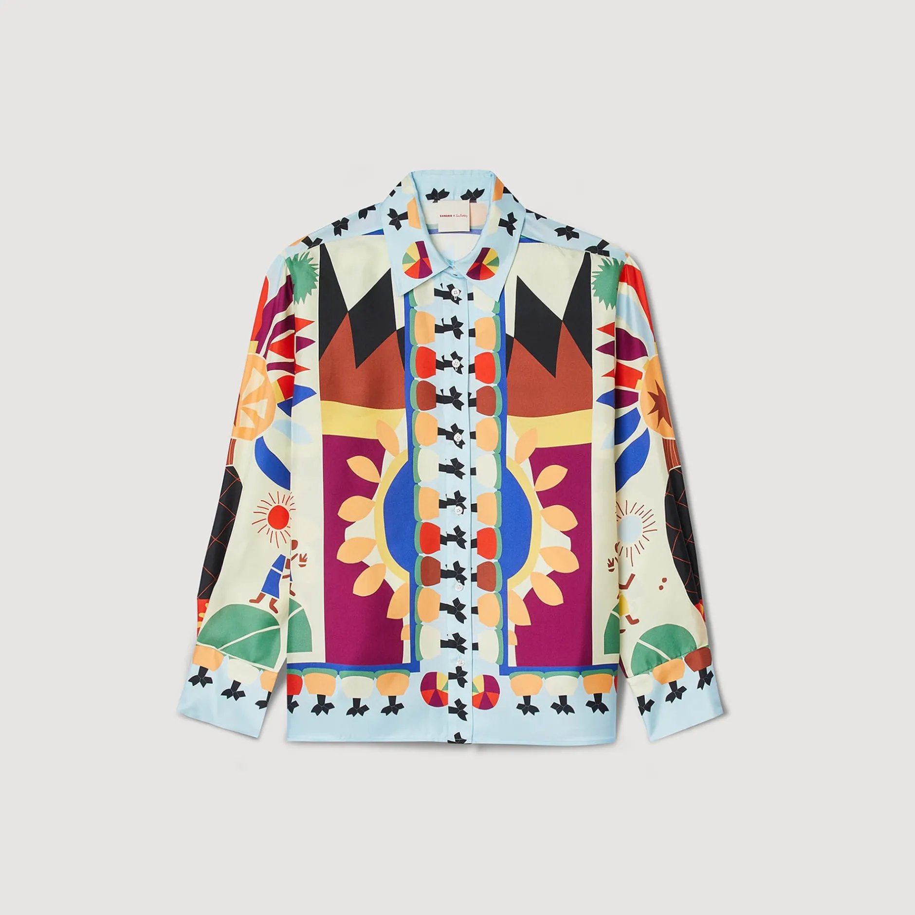 Femme SANDRO Chemise En Soie Imprimée