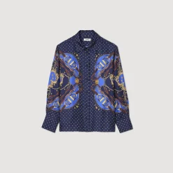 Femme SANDRO Chemise En Soie Imprimée