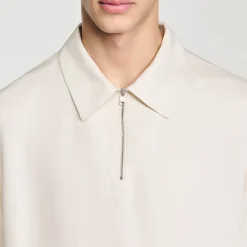 Homme SANDRO Chemise Fluide à Col Zippé