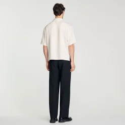 Homme SANDRO Chemise Fluide à Col Zippé