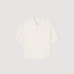 Homme SANDRO Chemise Fluide à Col Zippé
