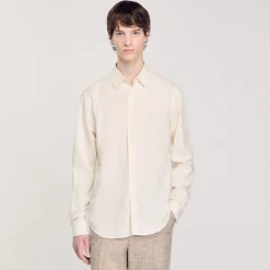 Homme SANDRO Chemise Fluide à Manches Longues