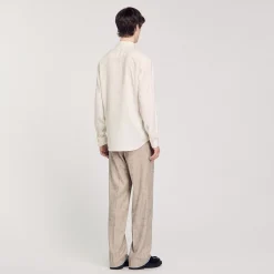 Homme SANDRO Chemise Fluide à Manches Longues