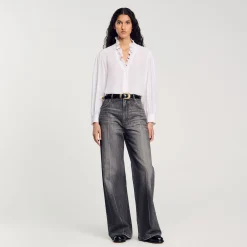 Femme SANDRO Chemise Fluide En Soie