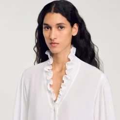 Femme SANDRO Chemise Fluide En Soie