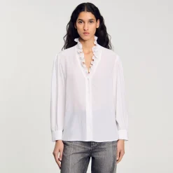 Femme SANDRO Chemise Fluide En Soie