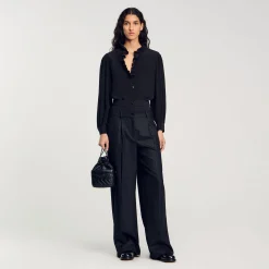 Femme SANDRO Chemise Fluide En Soie