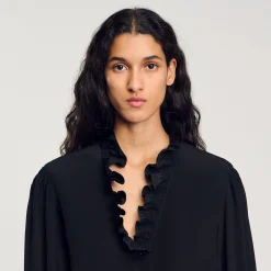 Femme SANDRO Chemise Fluide En Soie
