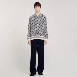 Homme SANDRO Chemise Fluide Imprimé Square Cross