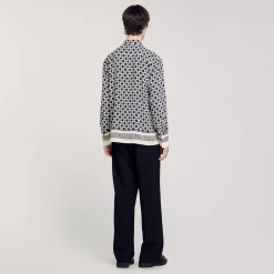 Homme SANDRO Chemise Fluide Imprimé Square Cross