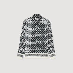 Homme SANDRO Chemise Fluide Imprimé Square Cross
