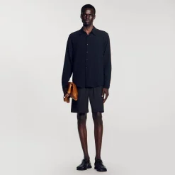 Homme SANDRO Chemise Fluide Plissée