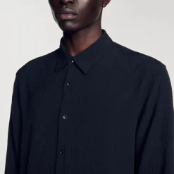 Homme SANDRO Chemise Fluide Plissée