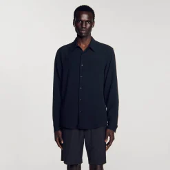 Homme SANDRO Chemise Fluide Plissée