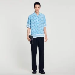 Homme SANDRO Chemise Fluide Square Cross