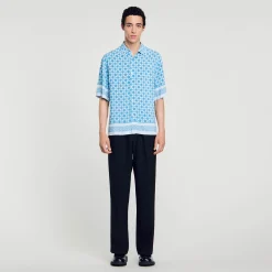 Homme SANDRO Chemise Fluide Square Cross