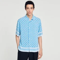 Homme SANDRO Chemise Fluide Square Cross