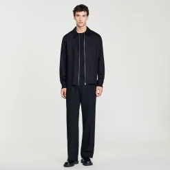 Homme SANDRO Chemise Fluide Zippée