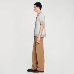Homme SANDRO Chemise Imprimée à Manches Courtes