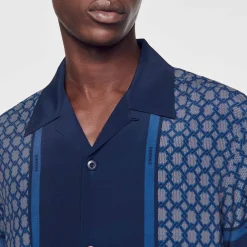 Homme SANDRO Chemise Imprimée à Manches Courtes