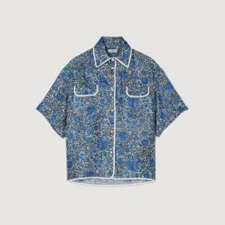 Femme SANDRO Chemise Large En Soie à Imprimé Fleuri