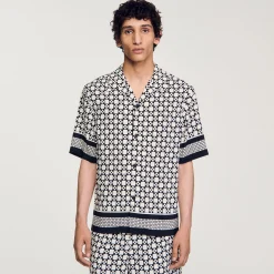 Homme SANDRO Chemise Manches Courtes Square Cross