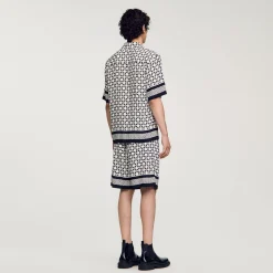 Homme SANDRO Chemise Manches Courtes Square Cross